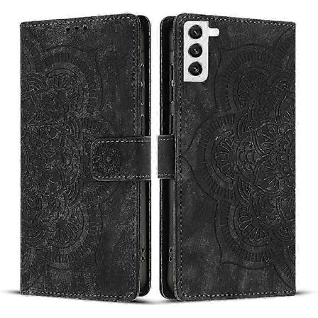 Frosted Læder Etui til Mandala Emed Retro Telefon Sort(FQ)