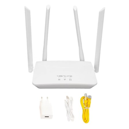 4G LTE-router 300 Mbps 4 højforstærkede antenner Mobilt hotspot Trådløs WiFi-router med SIM-kortslot til Europa Asien 100-240V EU-stik