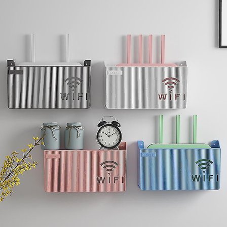 Trådløs Wifi Router Hylde Opbevaringsboks, Vægmonteret Abs Plast Organizer Box, Kabel Strøm Braket Organizer Box
