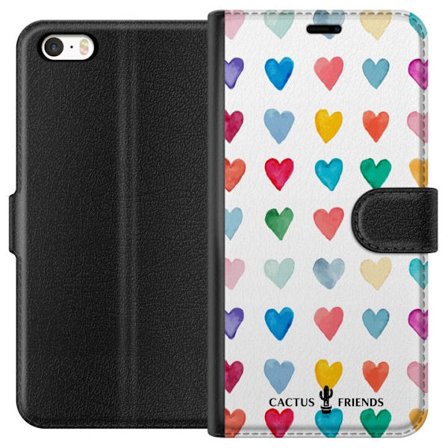 Yhteensopiva Lompakkokotelo Apple Apple iPhone 5s Cactus and Friends - Watercolor Love Grid