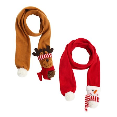 2 stk. Juletema Design Halstørklæde Elg Formet Halstørklæde Jule Stil Sød Snemand Halsklæde Krave Halsklæde Jule Langt Halsklæde Glædelig Jul