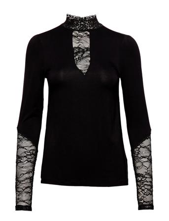 Cupoppy Lace Blouse. Langærmet T-shirt Sort Culture
