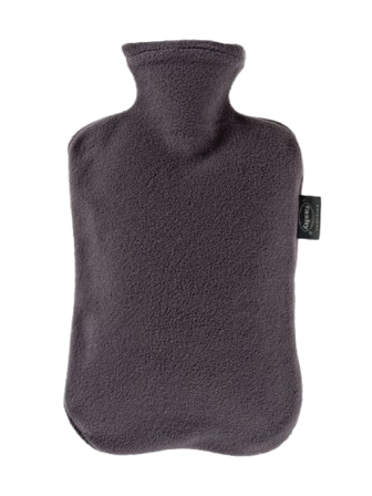 Fashy Varmeflaske m/fleecetrekk, 2 liter, grå, 1 stk.