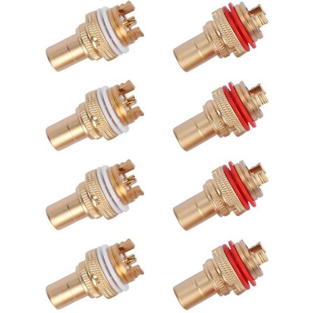 8 st röda + vita RCA-chassin med honuttag Högkvalitativ RCA-honkontakt CMC Phono-kopparuttag HiFi-förstärkare