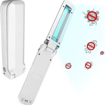 UV-desinfektionslampe, foldbar UV-lampe bakteriedræbende lys, batteridrevet 3W