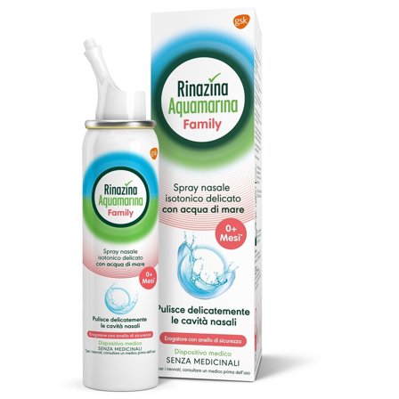 Rinazina Aquamarina Family Spray Nasale Isotonico Acqua di Mare