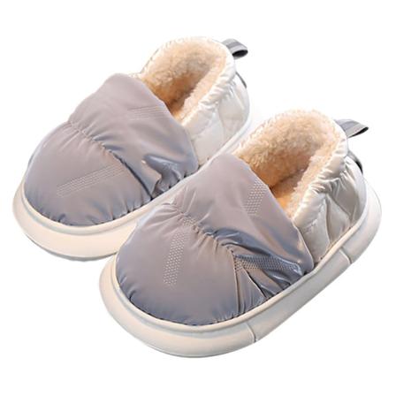 Flickor Low Top Loafer Slipper Patchwork Plysch Foder Hem Sko