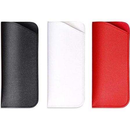 (rød, sort, hvid) Bærbar blød læderetui til sammenklappelige solbriller