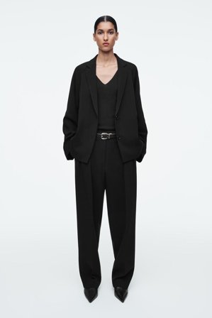 COS Oversized Fluid Single-Breasted Blazer in Black - Women