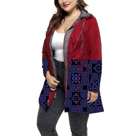 Dam Långärmad Dragsko Enfärgad Överdimensionerade Ytterkläder