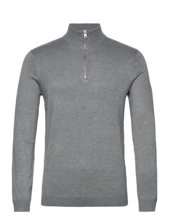 Onswyler Life Ls Half Zip Knit Knitwear Half Zip Pullover Grå ONLY & SONS*Betinget Tilbud