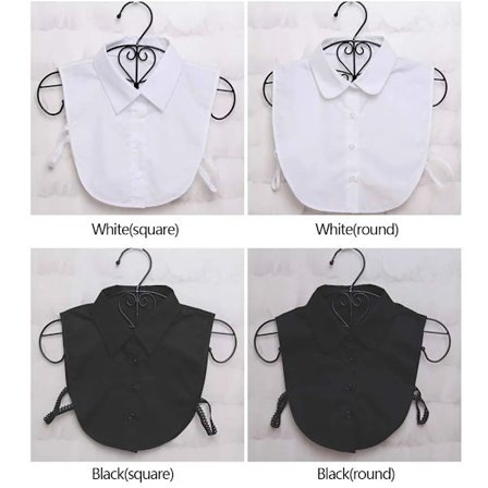 New Women Cotton Fake Collar Detachable Solid Lapel Choker Necklace Shirt Fake False Collar Lapel Blouse Top Women accessories
