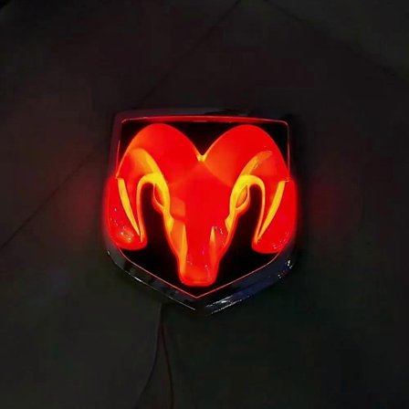Bil Grill Emblemer Lys 118cmX136cm LED Rød/Hvid 4D Logo Lys Til Dodge RAM Bil Styling Ram Grills Lys Dodge Tilbehør-Perfet