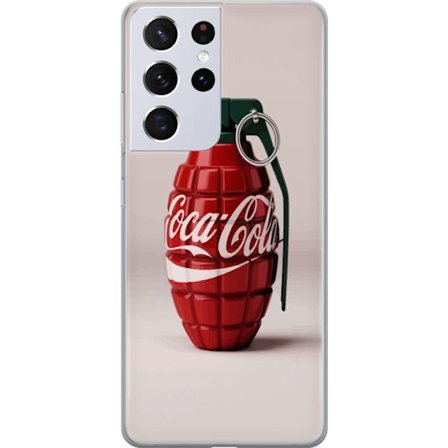 Kompatibelt Mobildeksel til Samsung Samsung Galaxy S21 Ultra 5G Kunstnerisk illustrasjon av Coca Cola granateple i rødt og grønt, pop art inspirert