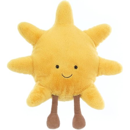 Underbar solkudde, gul kul solplysch slängkudde, kawaii Summer Sunshine Plushie, soffa Kudde Kudde Bil Nackkudde (11.8in)