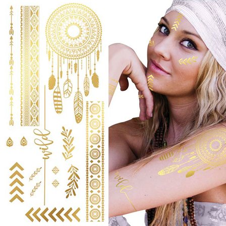 Semi-Permanent Tatoveringer Hippie Guld