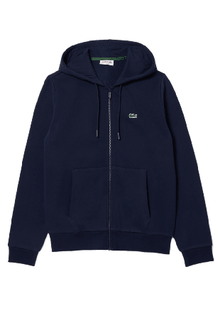 Lacoste Hooded Cotton Fleece Zip Sweat Sweatshirt Tröjor Herr Blå 4