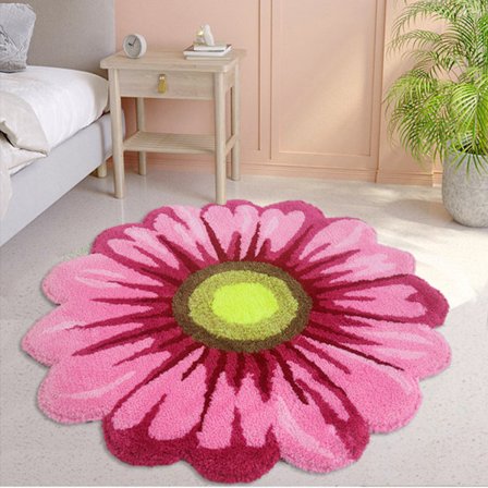 Tapis Pastorale Frais Tapis Rond Grand Tapis Floral 3D Tissé Tapi