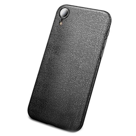 iPhone XS Max Mobilskal Svart Läder Skinn