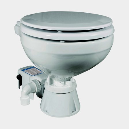 Toaletta elettrica nautica Albin EVO Compact, 12 V, tazza piccola, per alimentazione ad acqua di mare + pompa