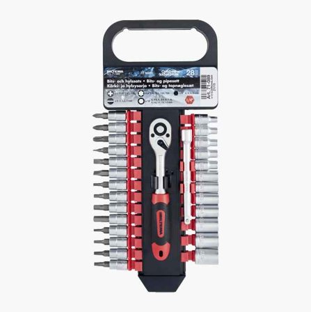 Bits- och hylssats 1/4" 28 delar - Biltema