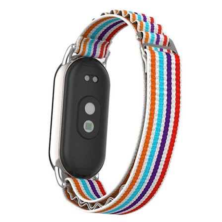 Ersättningsarmband för Xiaomi Smart Band 8 Nylon Armband med Silver Connector