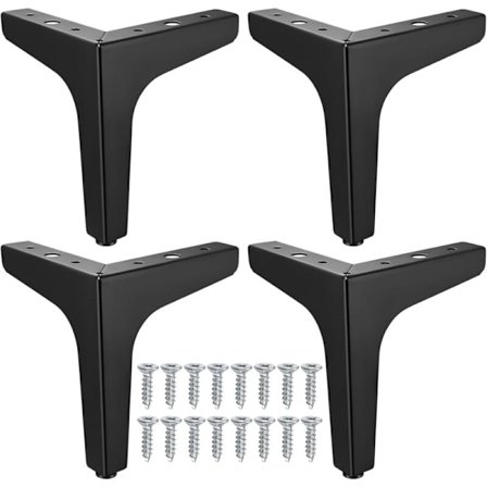 Triangulära möbelben i metall, ersättningsben för möbler, skåp, soffor, soffbord, säng (13 cm) KLB