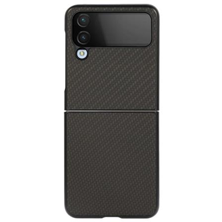 Samsung Galaxy Z Flip4 5g Pu Leather Coated Hard Pc+soft Tpu Ska Svart
