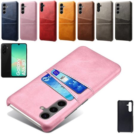 Samsung Galaxy A26 kuori 2 korttipaikkaa vaaleanpunainen -