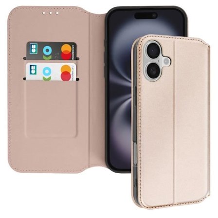 Etui til iPhone 16 - Classic Edition - Magnetisk Klap - Video Støtte - Kortlommer - Gul