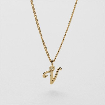 V Vintage Letter Halskette