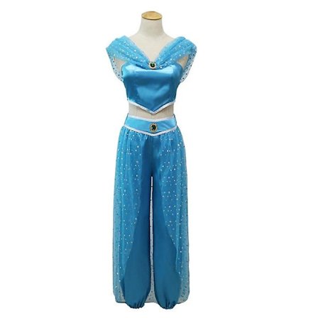 Aladdin J Cosplay Kostym Vuxen Barn Män Kvinnor Halloween Festklänning Jasmine Kostym Set Prinsessan Fancy Kostym Outfit