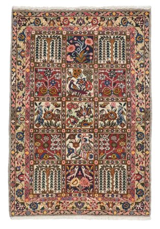 Bachtiar Teppich Handgeknüpft 100X150 Braun/Schwarz Persien