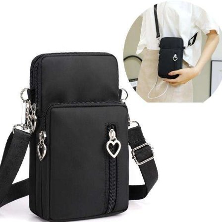 Skuldertaske til mobil - Pung, Pung, Clutch - Sort