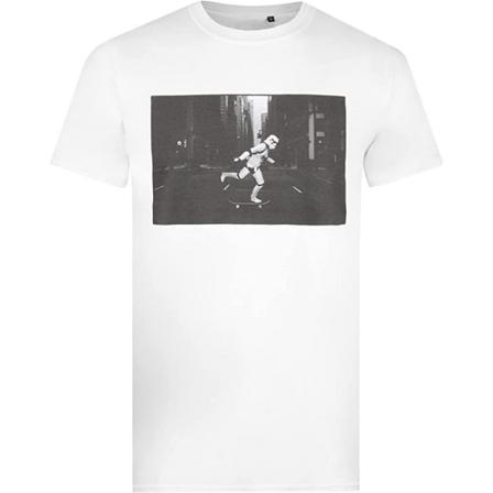 Star Wars Mens Stormtrooper Skateboard T-shirt Bomull L Vit