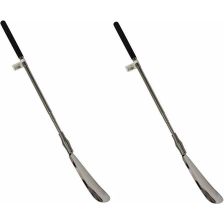 Ekstra lang - foldbar sko - metal - 2 stk. - Ortopædisk udtrækkelig skohorn op til 80 cm - justerbar op til 80 cm - rustfrit stål
