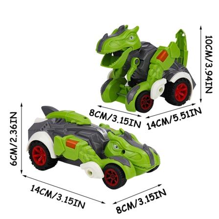 Børns gave transformerende dinosaurlegetøj Dinosaur Transformer bil legetøj træk tilbage Dino racerbil julegave