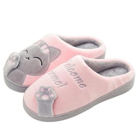 Kvinnor Flat Fuzzy Tofflor Slip On House Skor