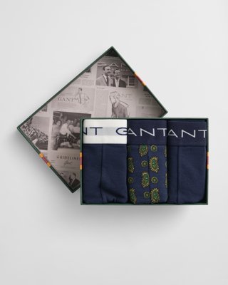 GANT - 3-pakk boksershorts med paisleymønster til herre marine