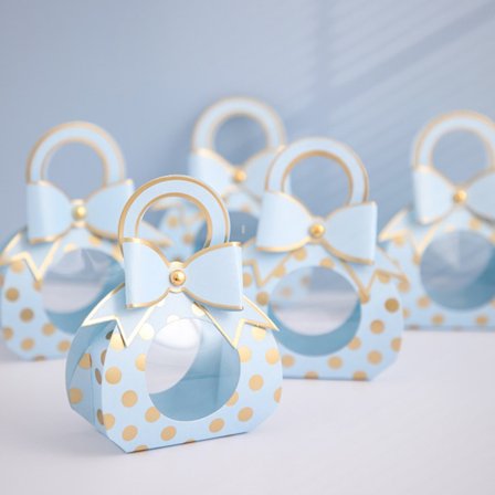 10 STK Bryllupsfavoritæske Chokolade Slikæsker BLÅ