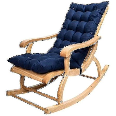 Lang Folding Recliner Rocking Chair Bomullspute Plysj Pute Bambus Stol Pute Tre Folding