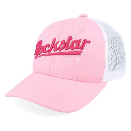 Kiddo Cap - Roze trucker Cap - Kids Little Rockstar Pink/White Trucker @ Hatstore