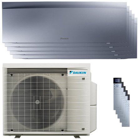 Condizionatore Daikin Emura 3 penta split 7000+7000+7000+7000+7000 BTU inverter A+ wifi unità esterna 7.8 kW Silver