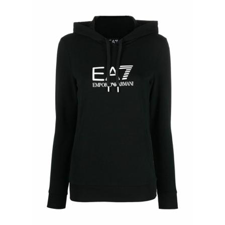 Emporio Armani Ea7, Hoodies Zwart, Dames, Maat:S,Cotton,print