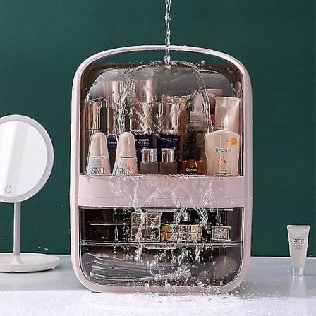 Stor Gennemsigtig Makeup Organizer Støvbestandig Kosmetikæske
