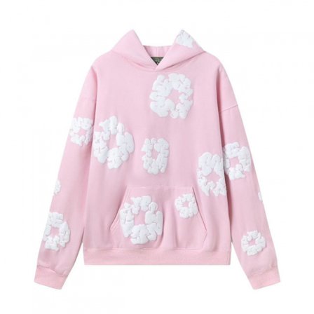 Denim Tears Hettegenser Allsidig Genser Løs Langermet Streetwear Hettegenser - Rosa - Størrelse M