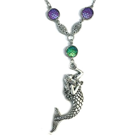 Halsband SJÖJUNGFRU SIREN Mermaid Rostfri Kedja Fjäll Fantasy