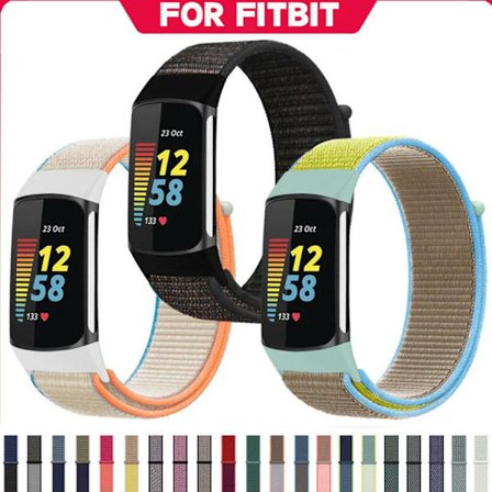 Rem för Fitbit Charge 5 Smart Watch Tillbehör Sport Nylon Loop Armband Armband Correa Pulsera för fitbit Charge 5 Band