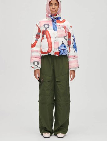 STINE GOYA 2424 Printed Tech, Long Sleeve Puff - Cream - XL