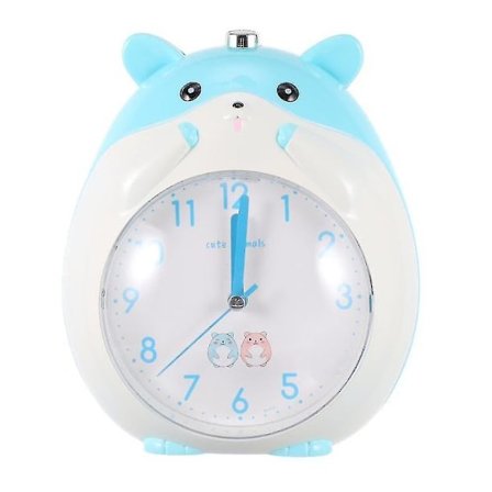 Lasten herätyskello Piirretty Hamsteri Kello Yövalo Pojat Ja Tytöt Herätyskello Makuuhuoneen Herätyskello -vihreä väri:Sininen